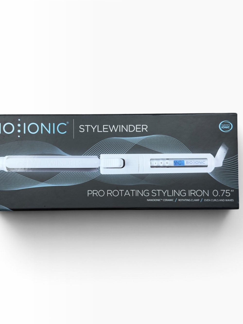 BIO IONIC STYLEWINDER PRO ROTATING STYLING IRON 0.75” NIB!